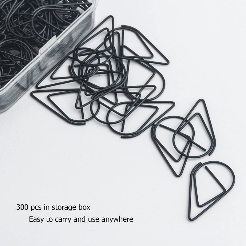 VENCINK 100 Pieces Black Cute Paper Clips Medium  Smooth Stainless Steel Drop-Shaped Wire Paperclips for Office Supplies Wedding Women Girls Kids Students by VENCINK (1.3 inch/33 mm) - Image 3